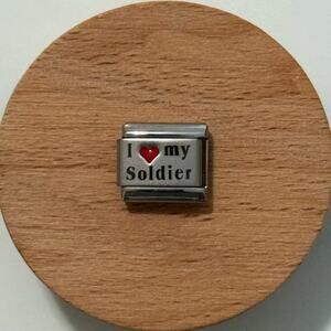 I ❤️ My Soldier Italian Charm Bracelet Link